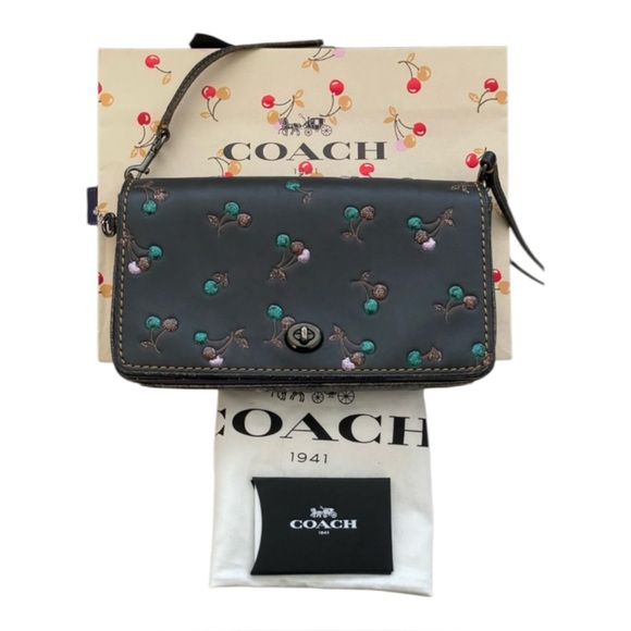 Coach Handbags - COACH 1941 Glitter Cherry Black Glovetanned Leather. Dusty and Bag!